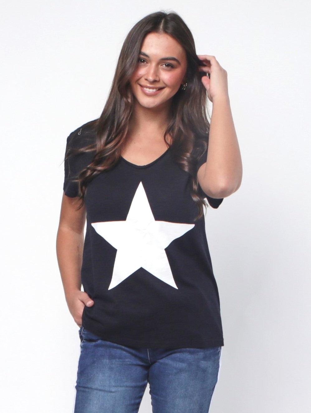 Scoop Neck Boxy T-shirt by Star Tee Size Chart